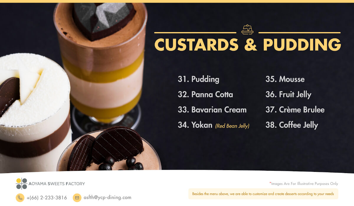 Custards & Pudding Menu